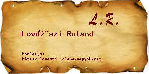 Lovászi Roland névjegykártya
