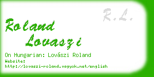 roland lovaszi business card