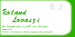 roland lovaszi business card